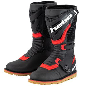 Hebo Technical 3.0 Trials Boots | Black/Red/White/Natural Leather