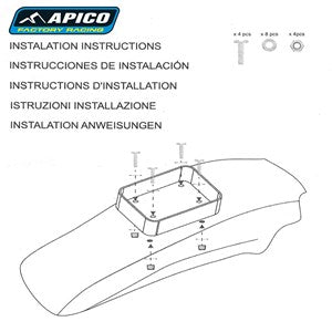Apico Factory Racing Rear Fender Tool Bag - Black/Blue