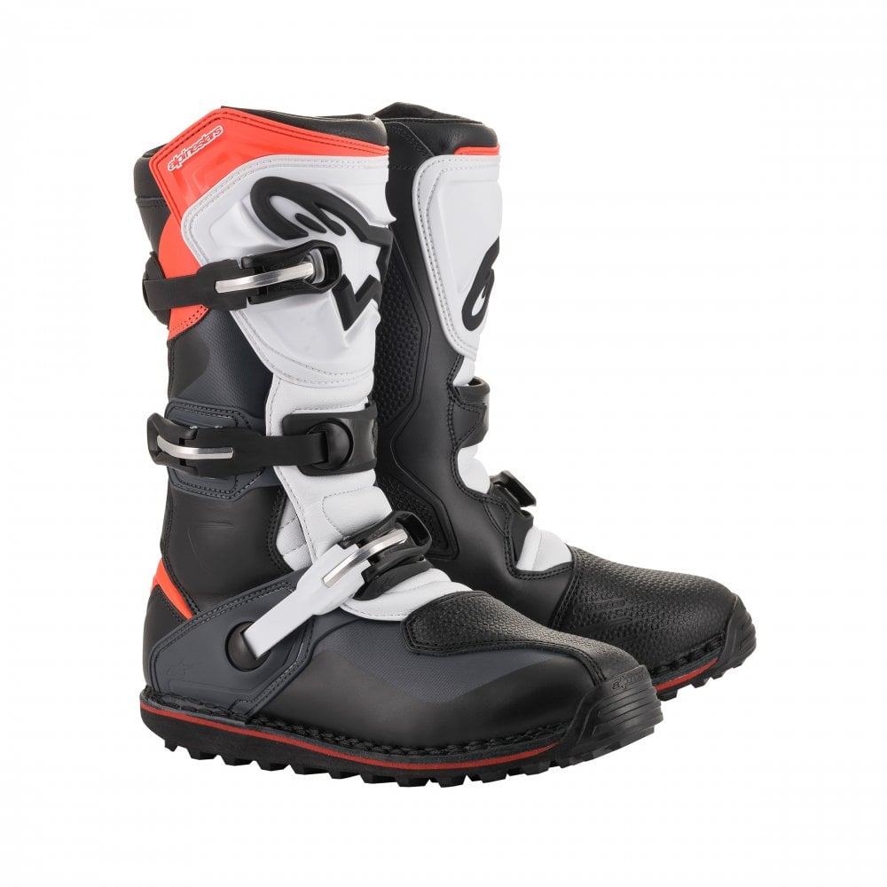 Alpinestars Tech T Trials Boots | Black & Red/Bright Red, Black & White/Black, Grey, Red & Fluro/White, Red, Fluro & Black/Brown Oiled