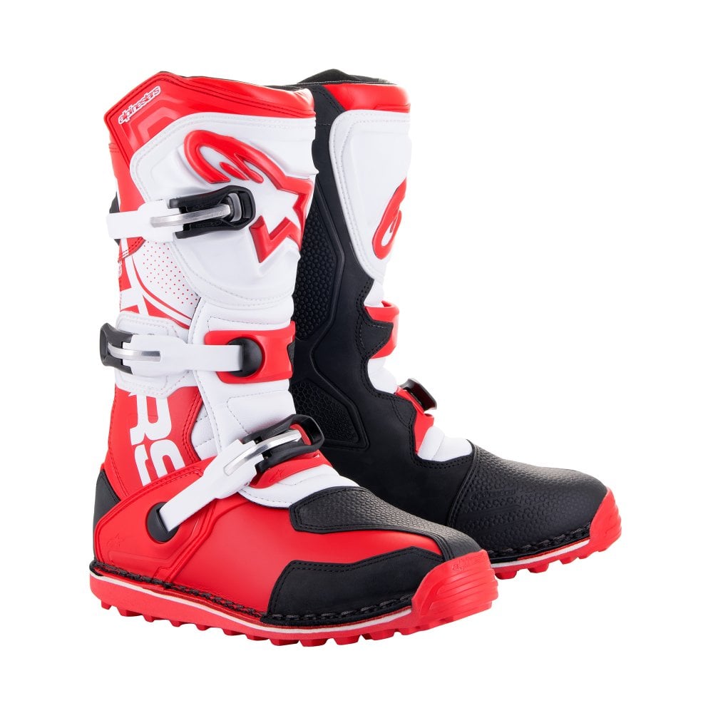 Alpinestars Tech T Trials Boots | Black & Red/Bright Red, Black & White/Black, Grey, Red & Fluro/White, Red, Fluro & Black/Brown Oiled