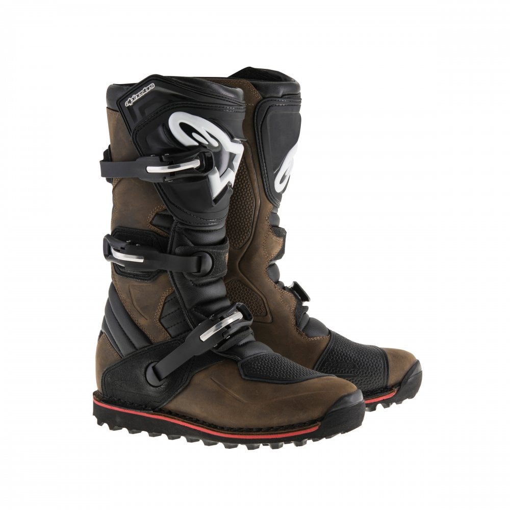 Alpinestars Tech T Trials Boots | Black & Red/Bright Red, Black & White/Black, Grey, Red & Fluro/White, Red, Fluro & Black/Brown Oiled