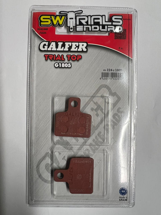 GALFER Trial Top G1805 Semi Metallic Disc Brake Pads - Sherco, GASGAS, Beta, Honda Montesa, Scorpa, OSSA, Jotagas, Vertigo & TRS