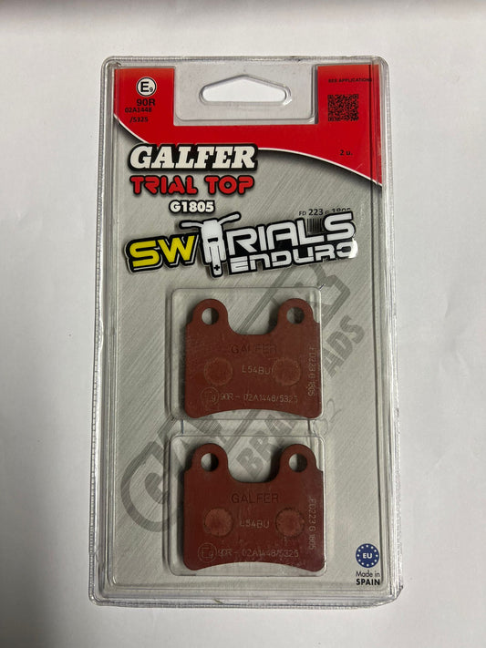 GALFER Trial Top G1805 Semi Metallic Disc Brake Pads - Sherco, GASGAS, Beta, Honda Montesa, Scorpa & OSSA