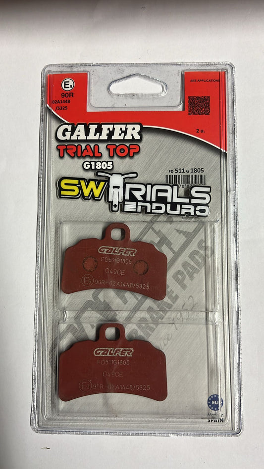 GALFER Trial Top G1805 Semi Metallic Disc Brake Pads - TRS, GASGAS, Honda Montesa, Electric Motion & Vertigo